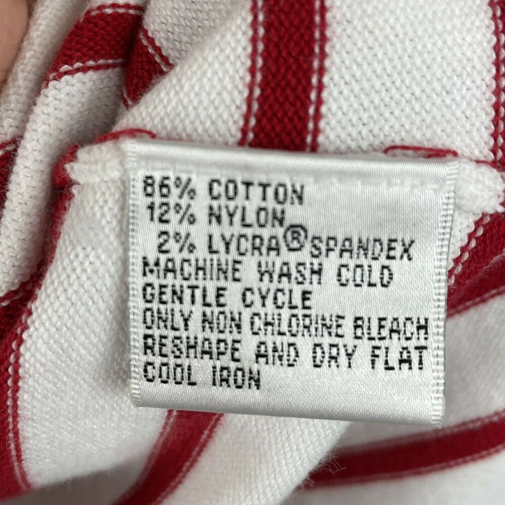 Talbots White Red Stripe Button Front 1/2 Sleeve … - image 8